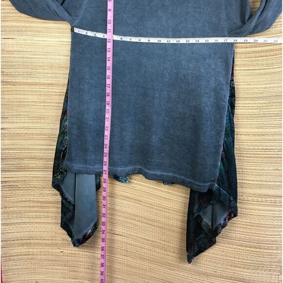 Johnny Was Velvet Teal Drape Open Front Sweater Cardigan In Team Size XS - Picture 12 of 13